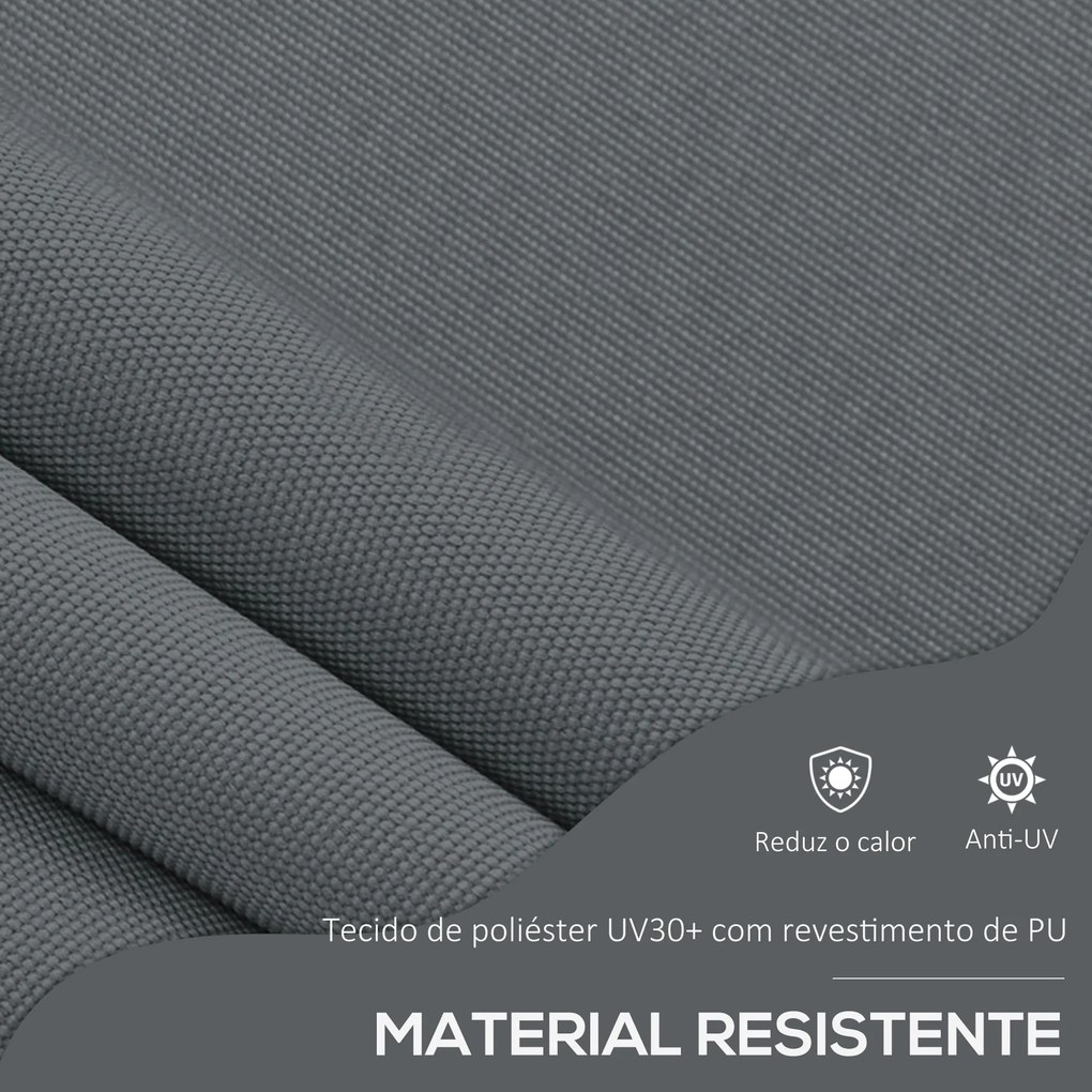 Toldo Manual Retrátil com Manivela 200x120x210-300 cm Toldo para Varan