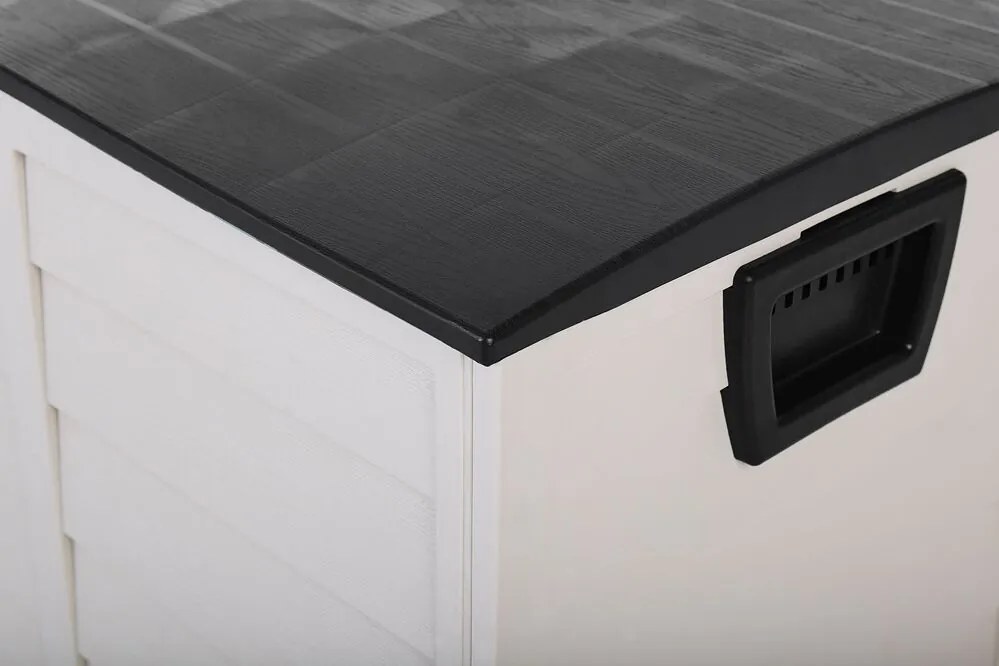 Caixa para exterior creme e preto 112 x 50 cm LOCARNO Beliani