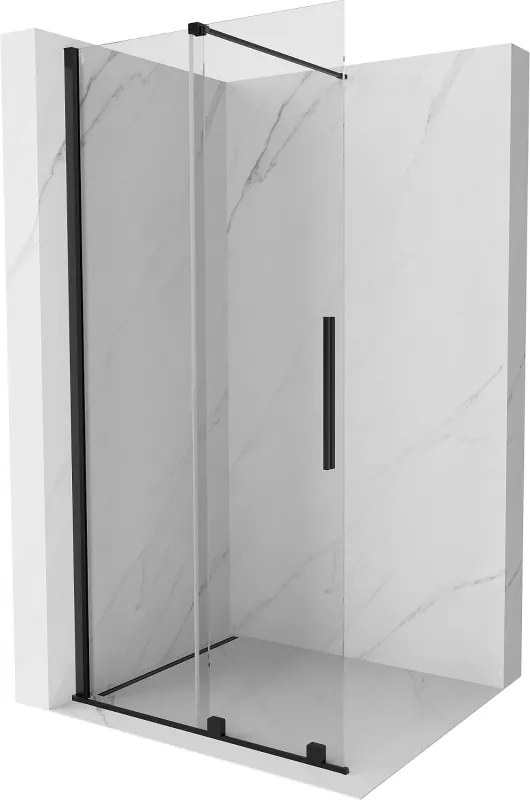 Mexen Velar parede de chuveiro deslizante Walk-in 110 x 200 cm, transparente 8 mm, preta - 871-110-000-03-70