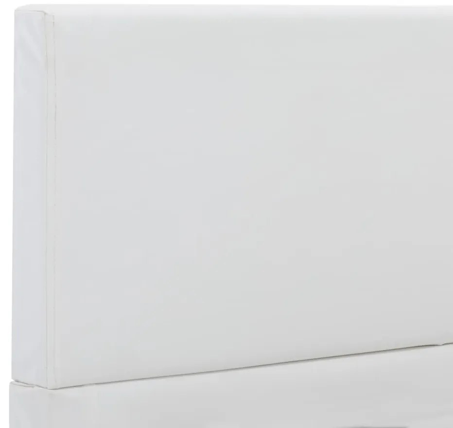 Estrutura de cama 90x200 cm couro artificial branco
