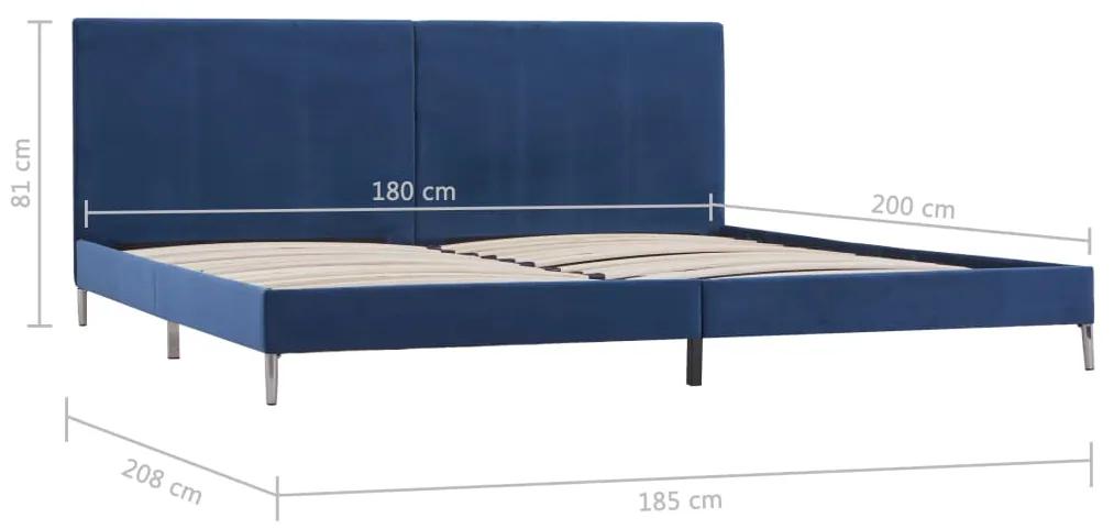 Estrutura de cama 180x200 cm tecido azul