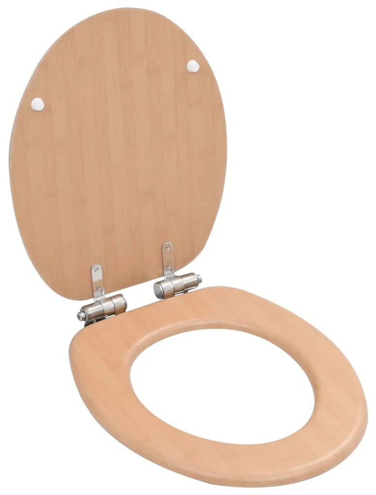 143926 vidaXL Assento de sanita com tampa de fecho suave MDF design bambu
