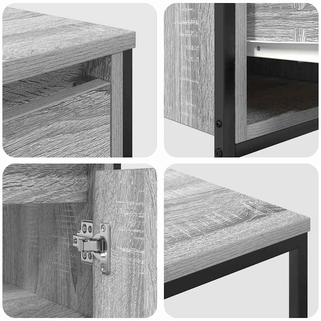 Conjunto de Móveis para Banheiro 2 Peças vidaXL Cinza Sonoma Madeira E
