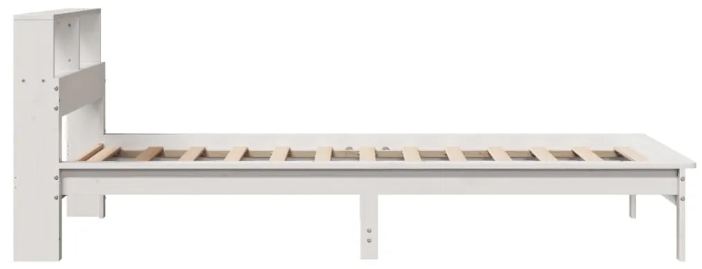 Cama com estante sem colchão 90x190 cm pinho maciço branco