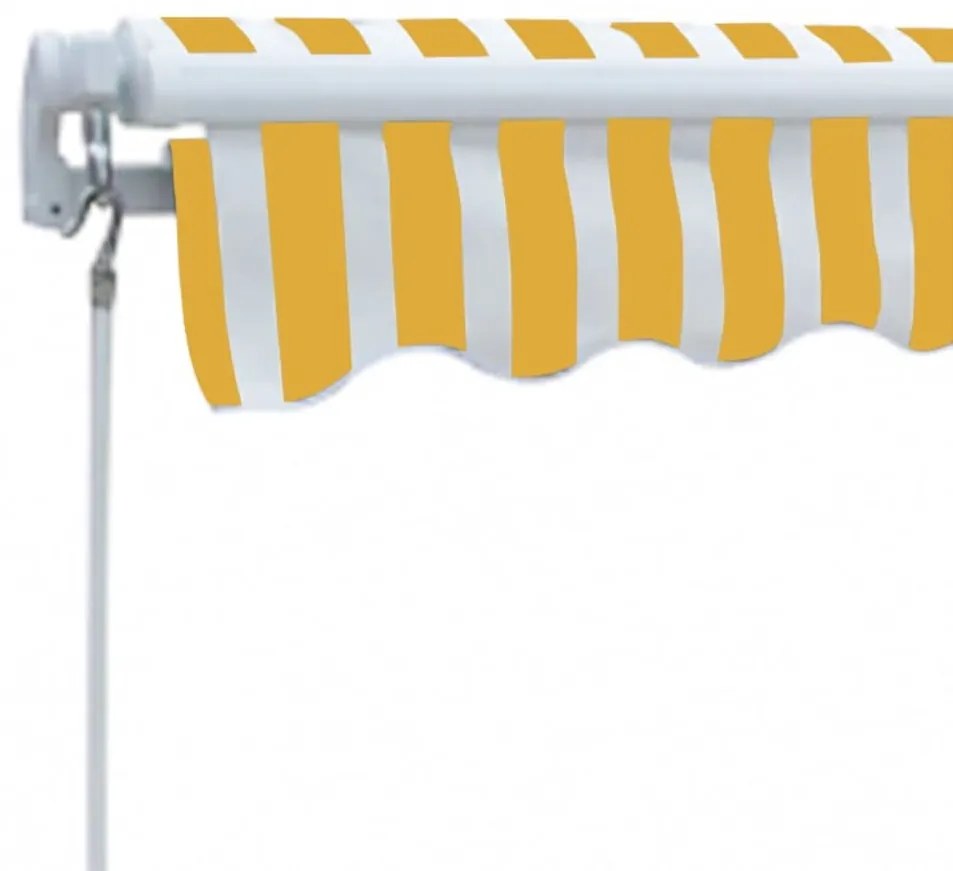 Toldo dobrável manual 300 cm amarelo/branco