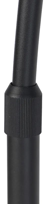 Candeeiro de Arco Preto com Abajur em Veludo Preto e Dourado 50 cm - XXL