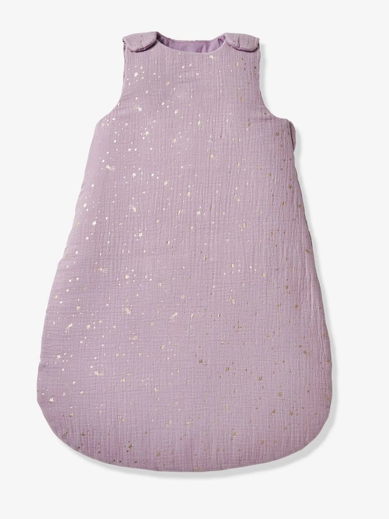 Saco de bebé sem mangas, em gaze de algodão bio*, Cometas rosa claro estampado