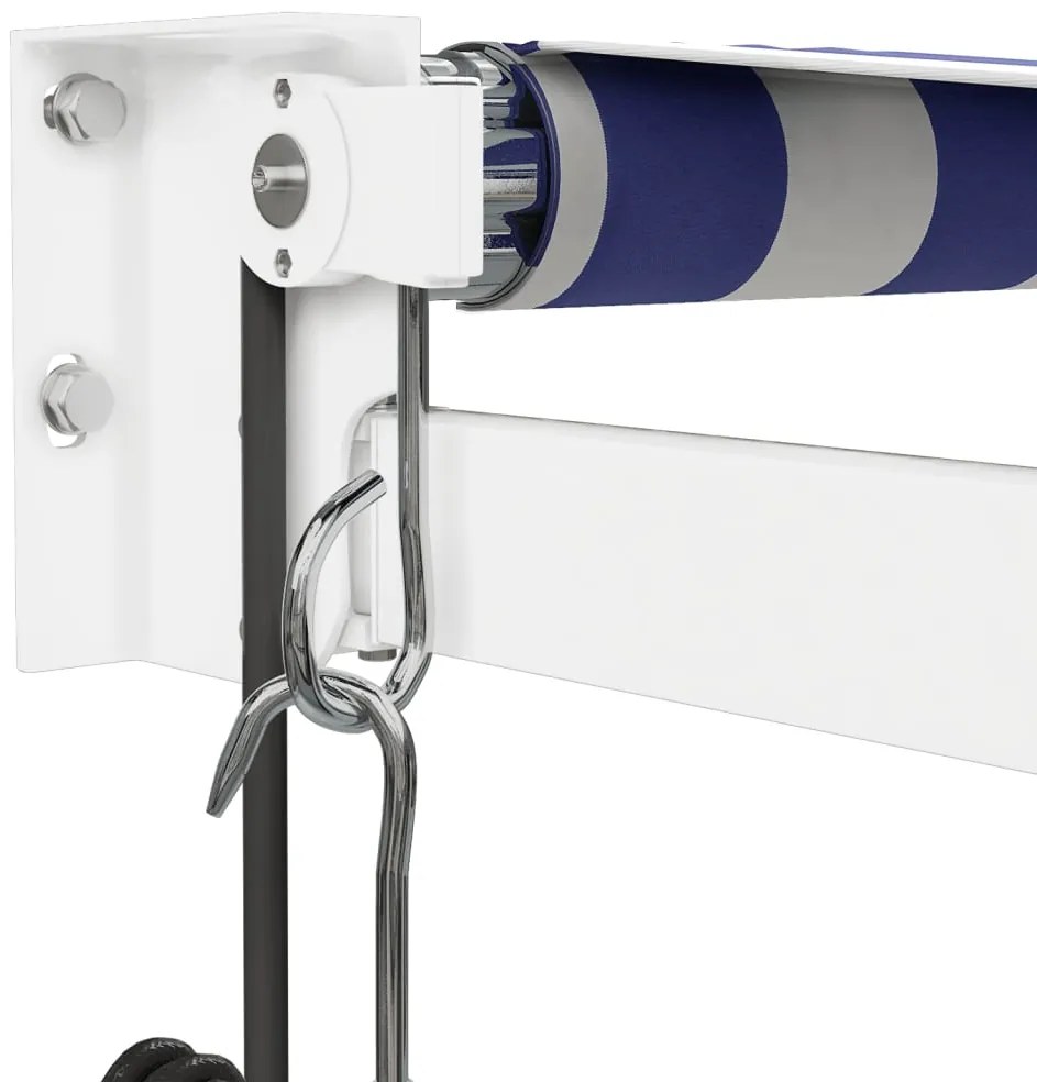 Toldo retrátil automático com 4x3 m azul e branco