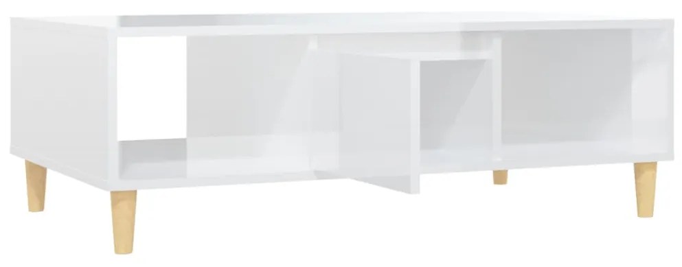 Mesa de Centro Toulie com Porta Central - Branco Brilhante - Design Nó