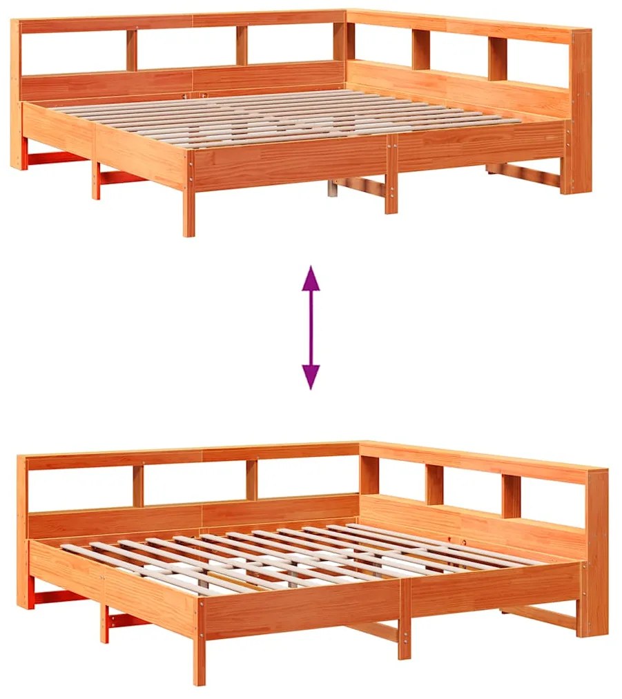 Cama com estante sem colchão 180x200 cm pinho maciço