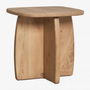 Mesa Lateral Agathe Em Madeira De Manga, 45x45 Cm Madeira Natural - Sklum