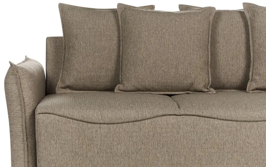 Sofá-cama 3 lugares com arrumação em tecido castanho KRAMA Beliani