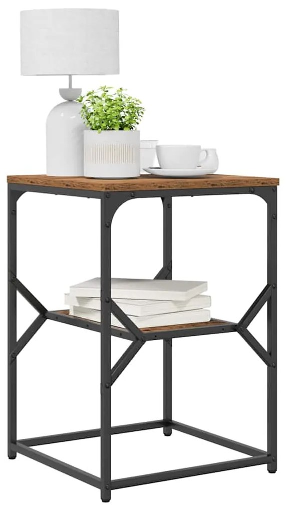 Mesa Lateral vidaXL Madeira Velha 41x40x60 cm Madeira Reforçada