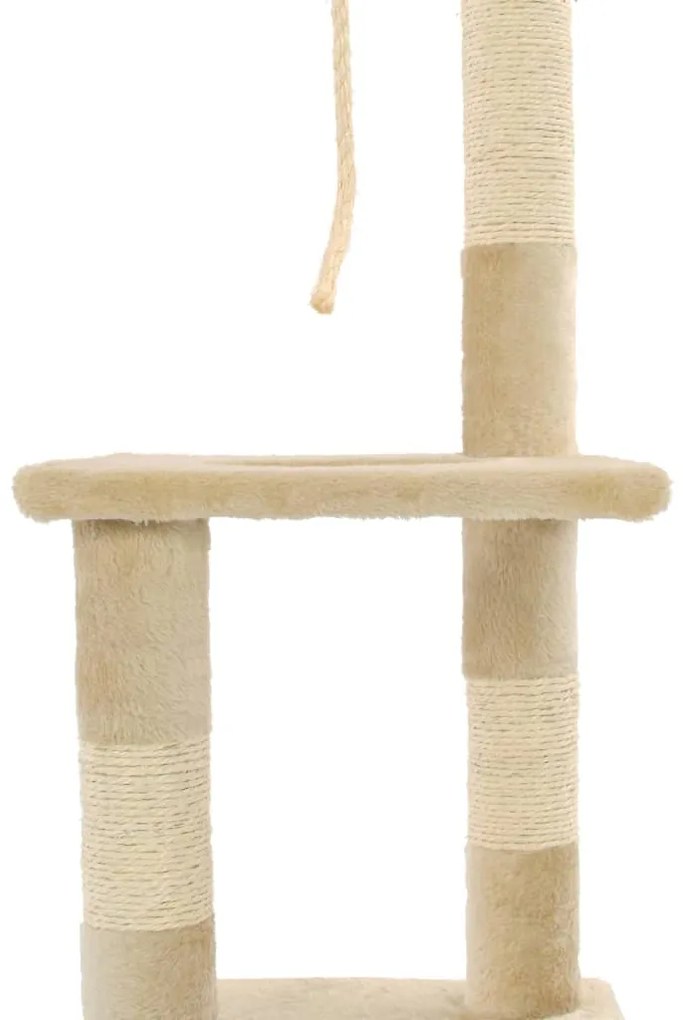 Árvore para gatos c/ postes arranhadores sisal 109 cm bege