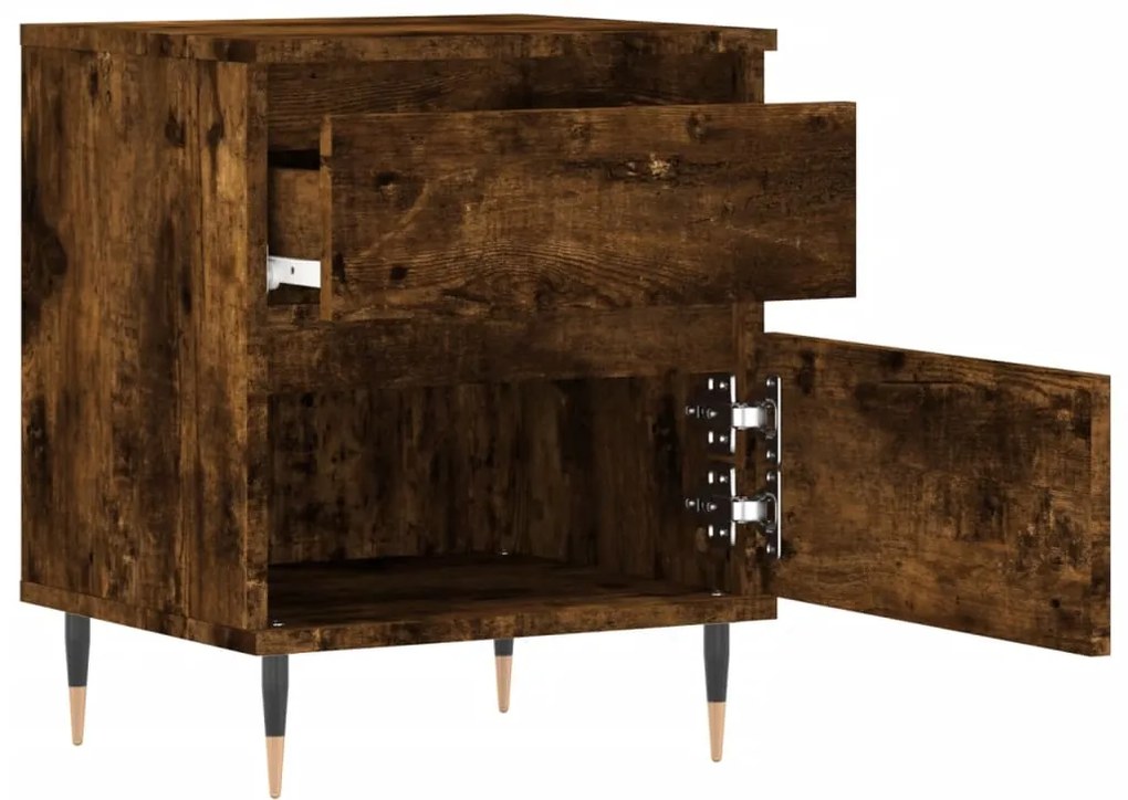 Mesa de cabeceira 40x35x50 cm derivados madeira carvalho fumado