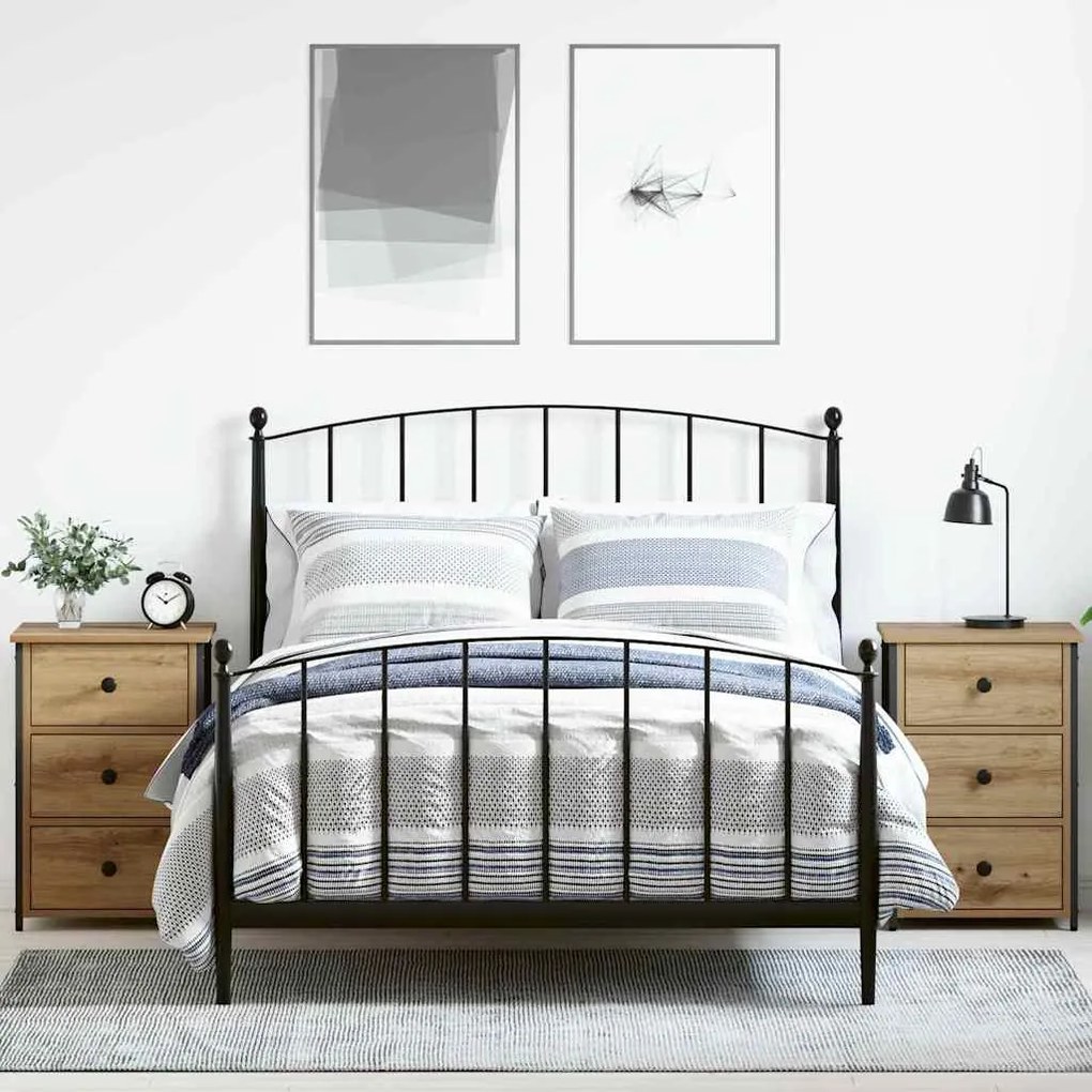 vidaXL Armário de Cabeceira com gaveta 2 pcs Castanho 40 x 36 x 60 cm