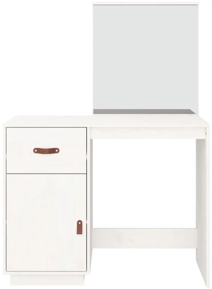 Toucador 95x50x134 cm madeira de pinho maciça branco