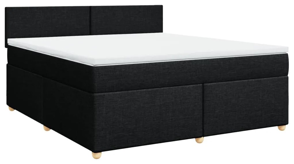 Cama com molas/colchão 180x200 cm tecido preto