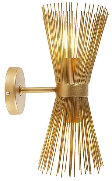 Aplique Art Deco dourado 2 luzes - Broom