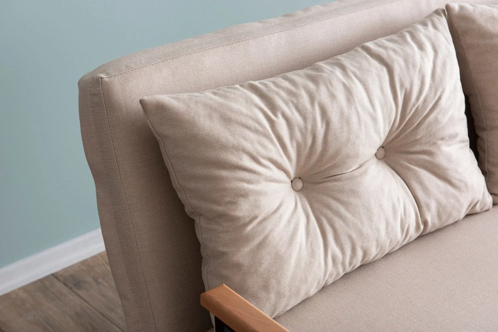 Sofá-Cama de 2 Lugares Sando – Creme – 175 cm x 133 cm