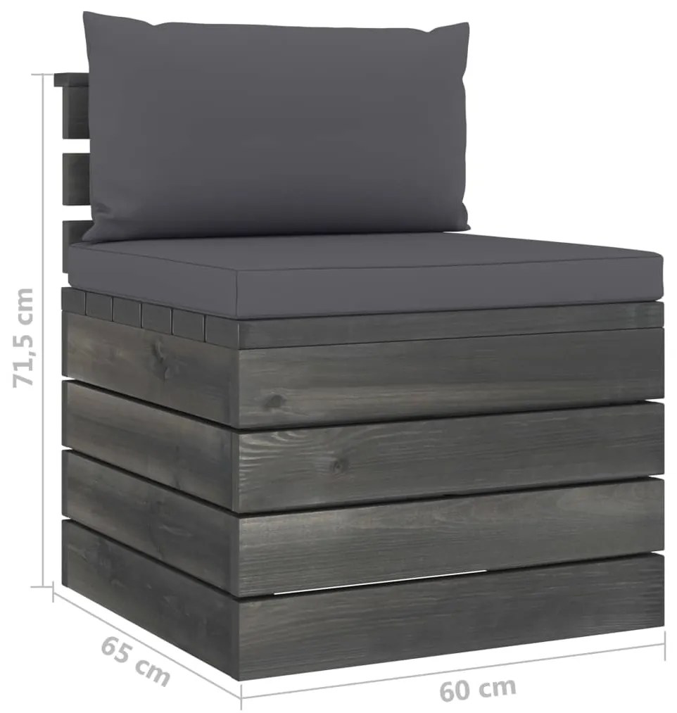 2 pcs conjunto lounge de paletes com almofadões pinho maciço
