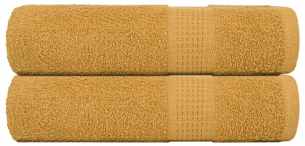 vidaXL Toalhas de banho FROGN 2pcs 70x140 cm 360 g/m² ouro