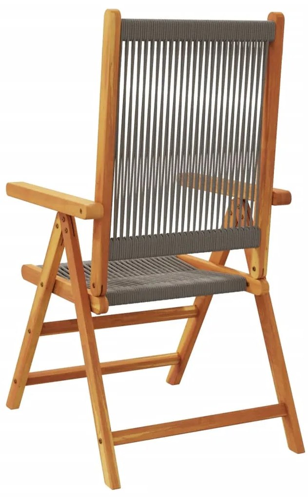 Cadeiras de jardim reclináveis 6 pcs acácia maciça cinzento