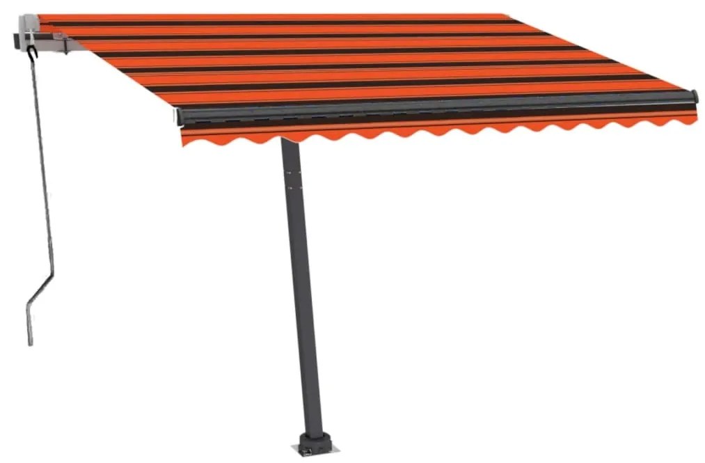 Toldo automático independente 350x250 cm laranja e castanho