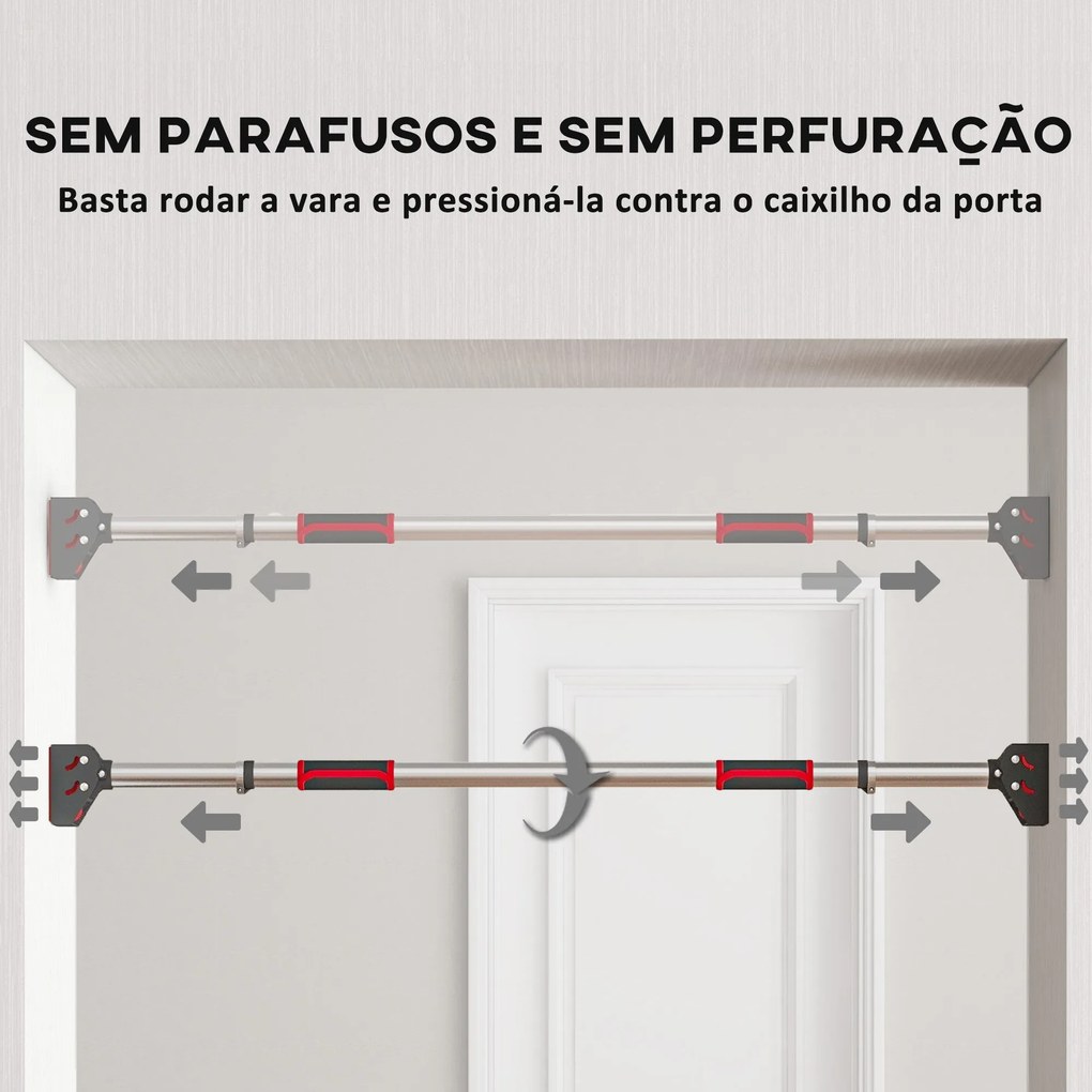 SPORTNOW Barra de Elevação para Porta Barra para Fazer Elevações Ajust