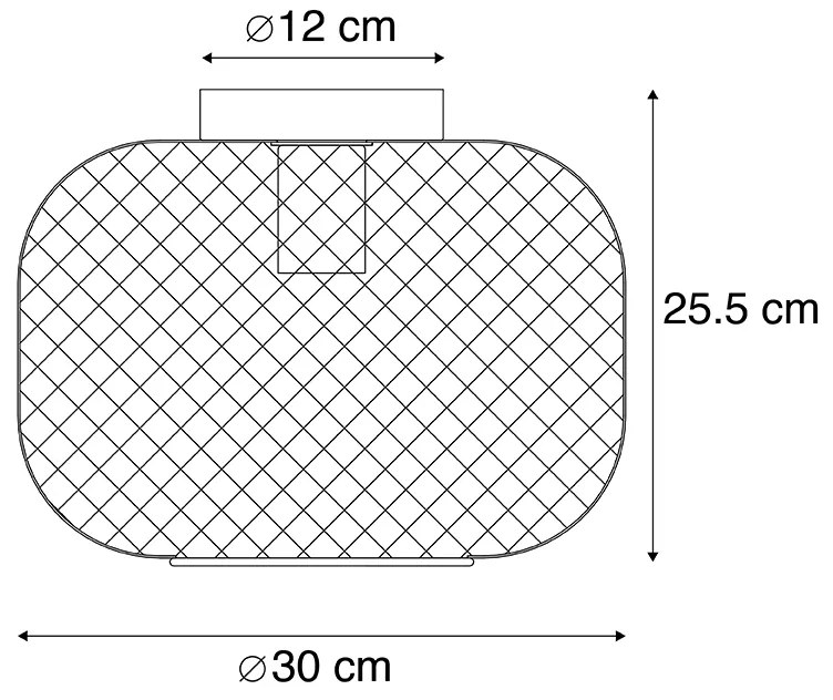 Candeeiro de teto moderno preto - Bliss Mesh Moderno