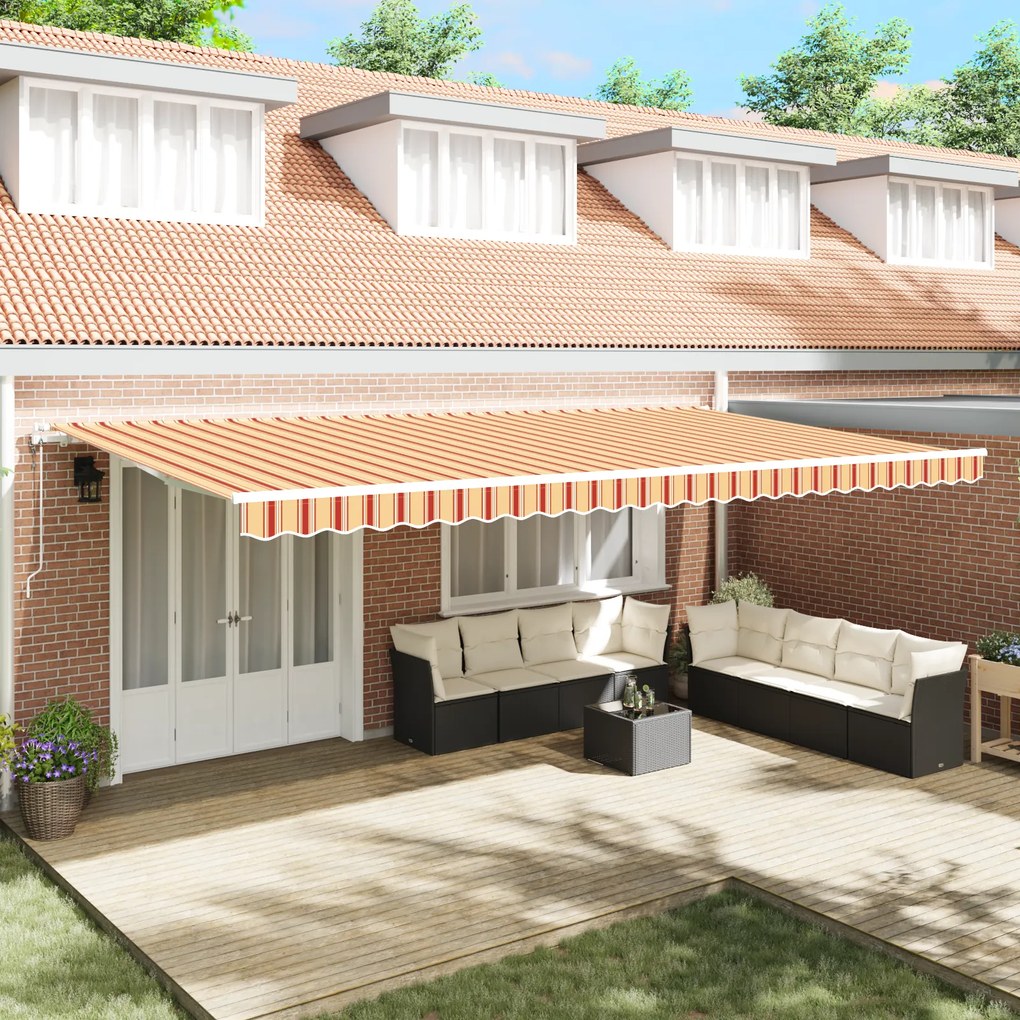 vidaXL Toldo Retrátil Automático Amarelo e Laranja 600x350 cm