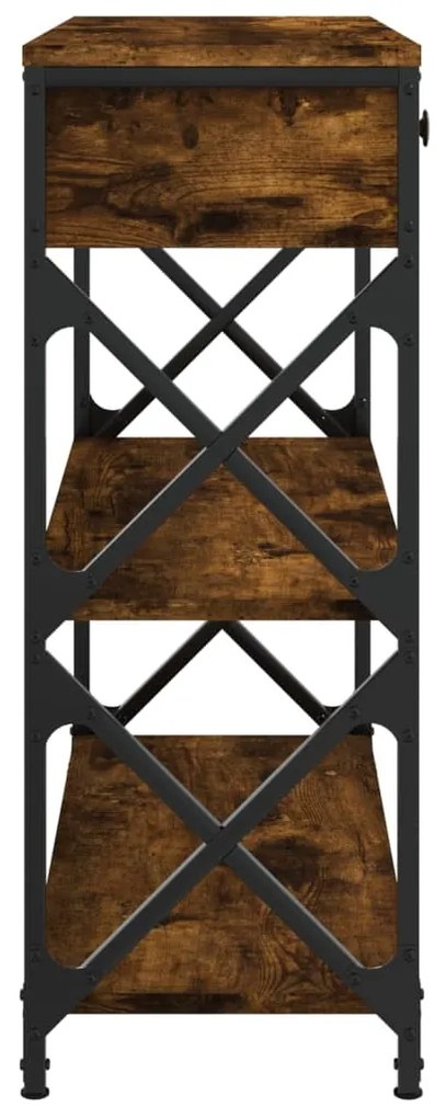 Mesa consola 75x28x75 cm derivados de madeira carvalho fumado