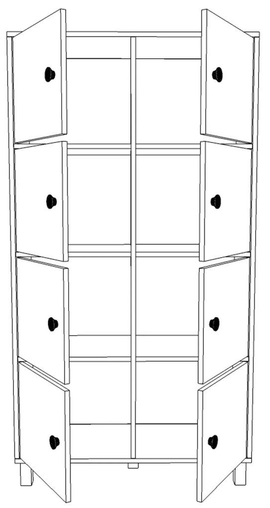 Armário Multiuso MN06 – Nogueira e Antracite – 96x179,4x40 cm