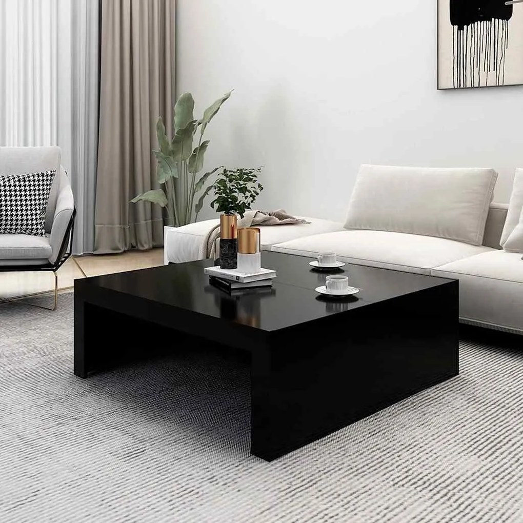 Mesa de centro 100x100x35 cm derivados de madeira preto
