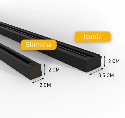 Sistema de iluminação de trilho moderno com 10 focos bege e preto monofásico - Slimline Uzzy