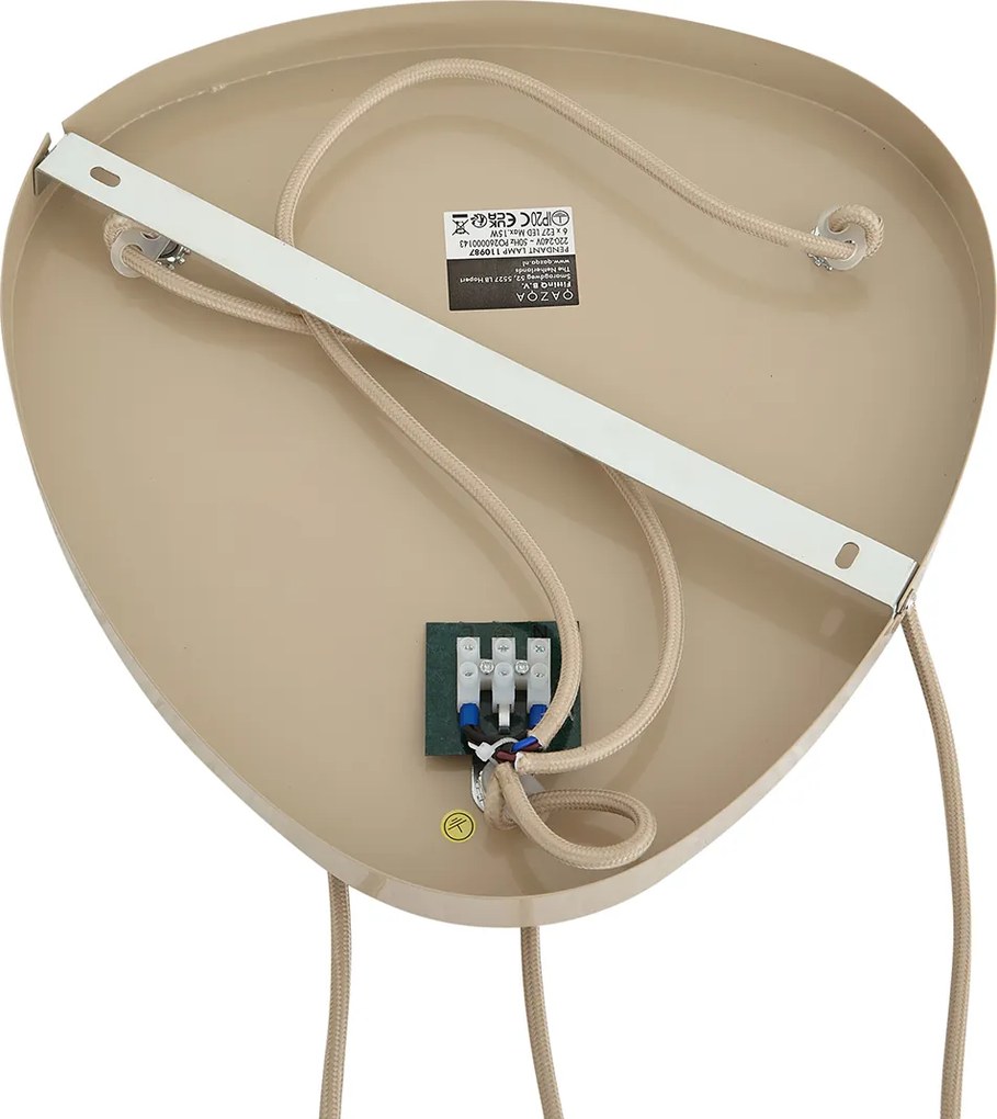 Candeeiro Pendente Retro Taupe com Abajur de Metal 6 Luzes - Macaron