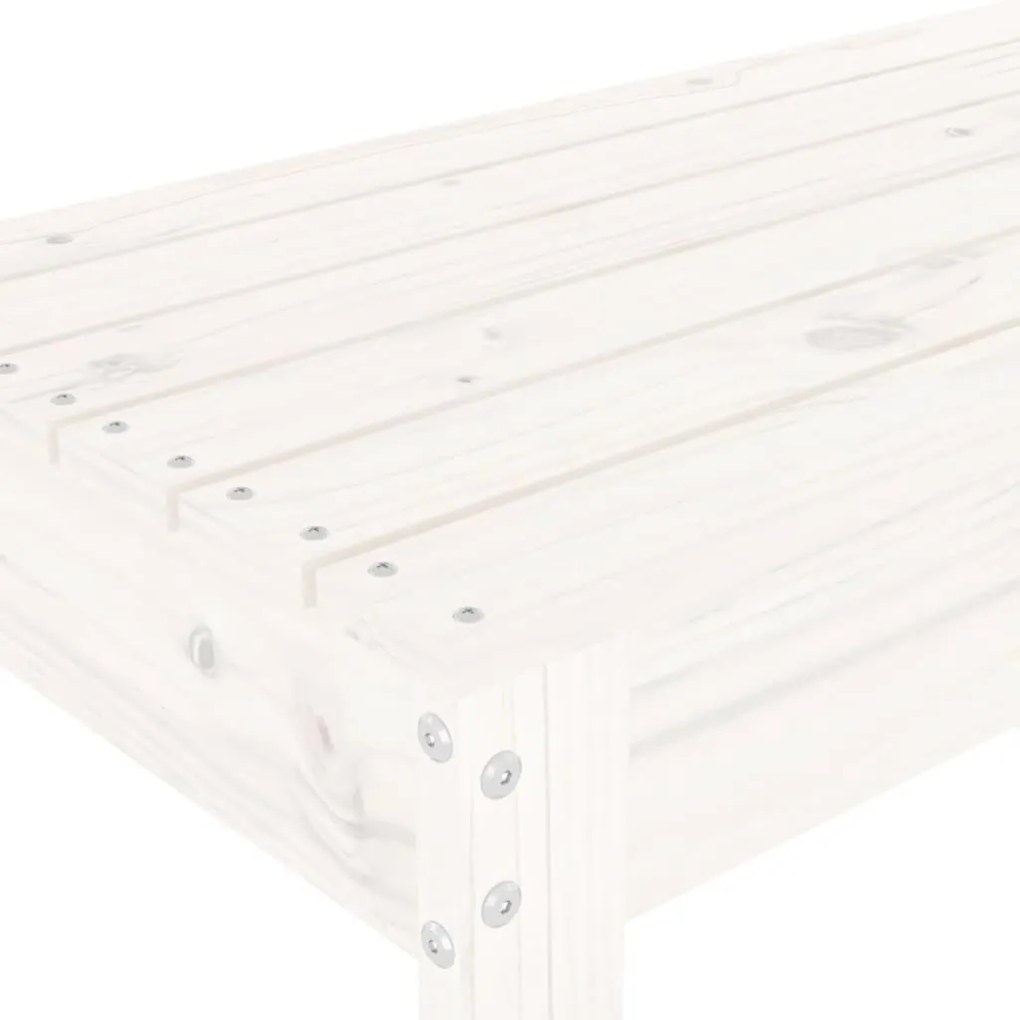 Banco de jardim 80x38x45 cm madeira de pinho maciça branco