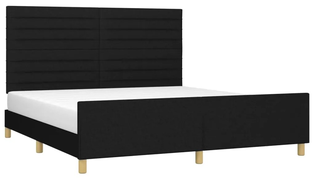 Estrutura de cama sem colchão 160x200 cm tecido preto