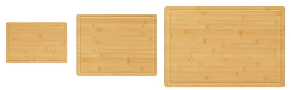3 pcs conjunto de tábuas de cortar em bambu