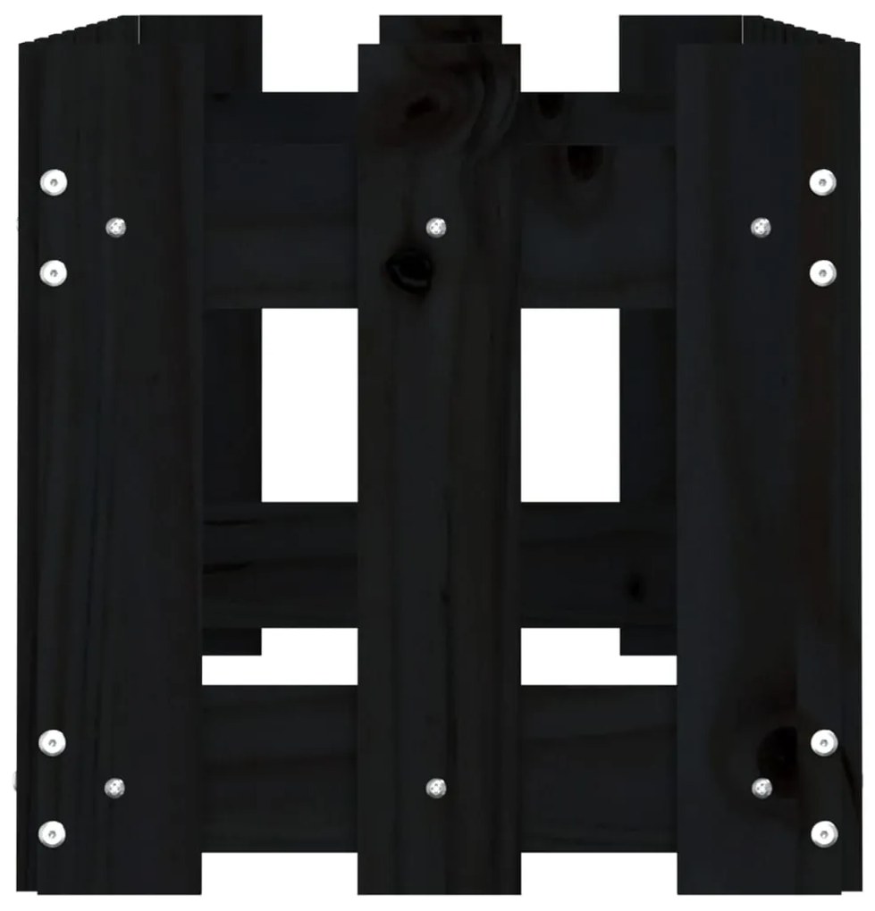 Canteiro elevado c/ design cerca 100x30x30cm pinho maciço preto