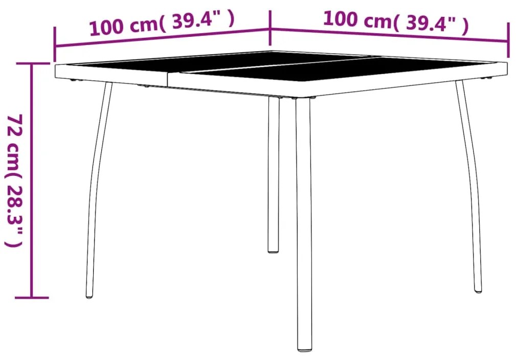 3 pcs conjunto de jantar para jardim aço antracite