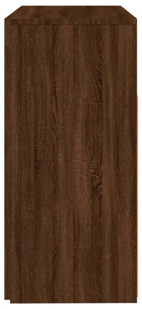 Aparador com luzes LED 80x35x75 cm carvalho castanho