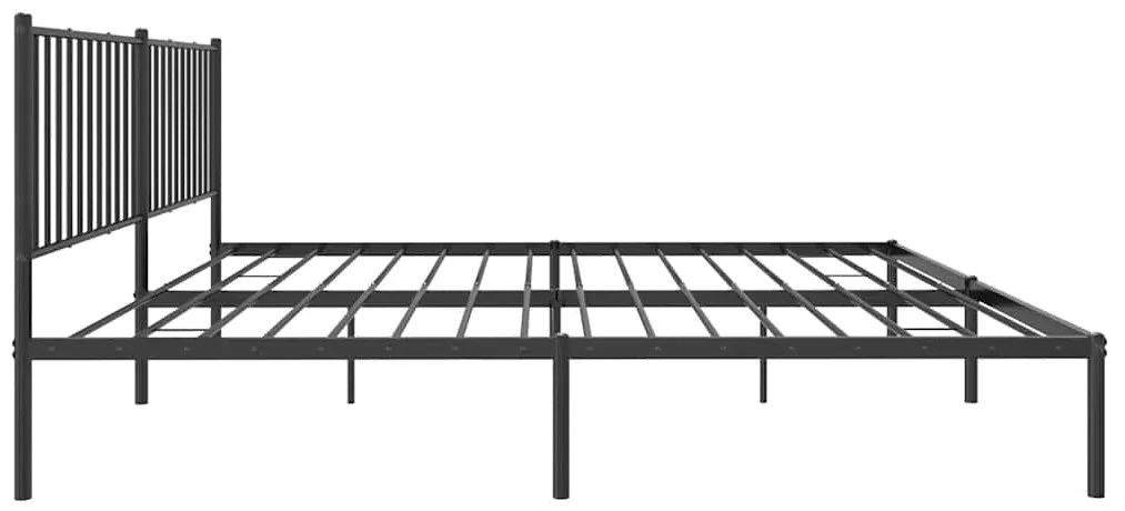 Estrutura de cama com cabeceira 183x213 cm metal preto