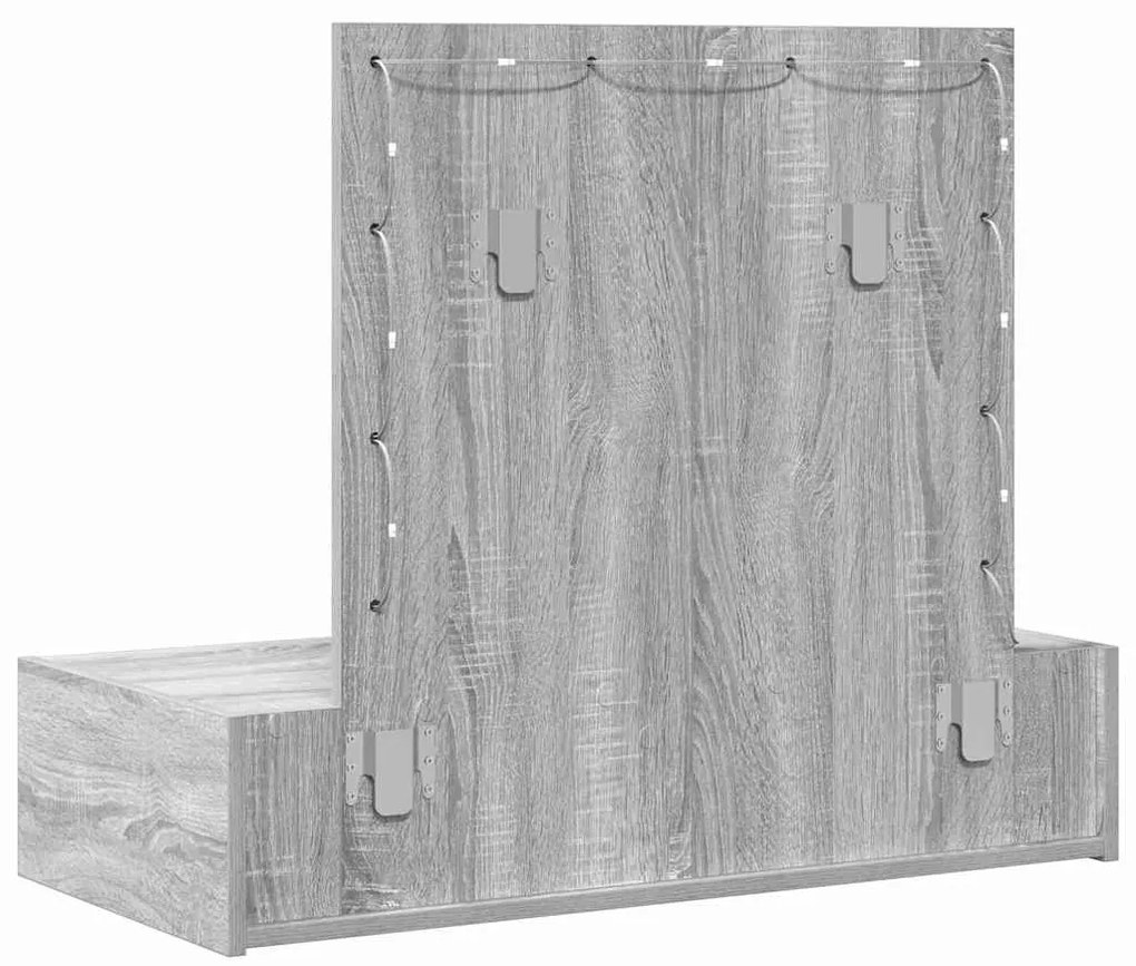 Mesa de Toucador Suspensa com Luzes de LED Cinza Sonoma