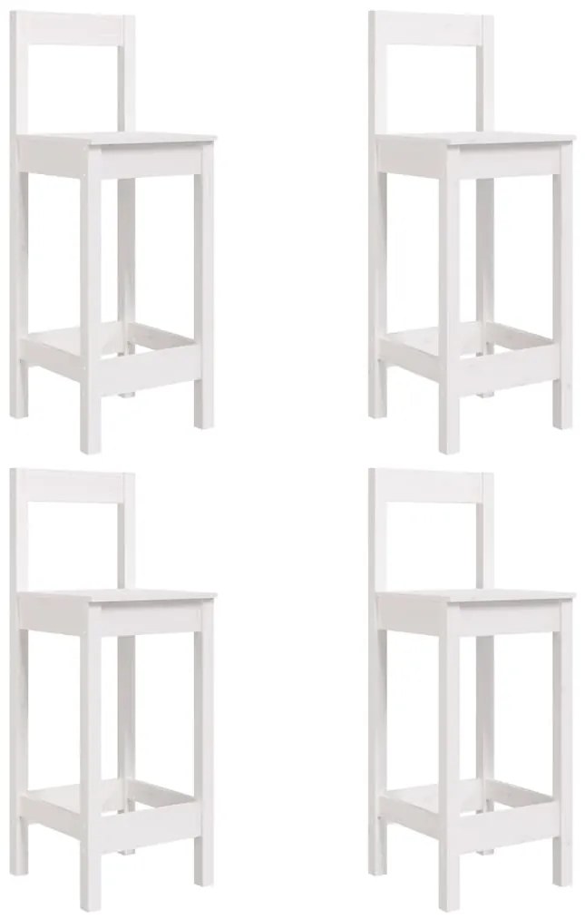 5 pcs conjunto de bar para jardim pinho maciço branco