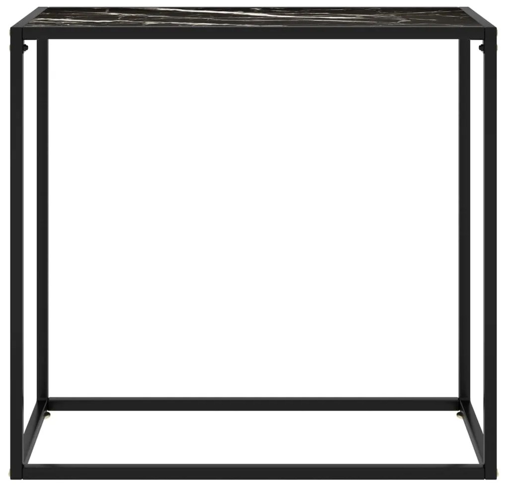Mesa consola 80x35x75 cm vidro temperado preto