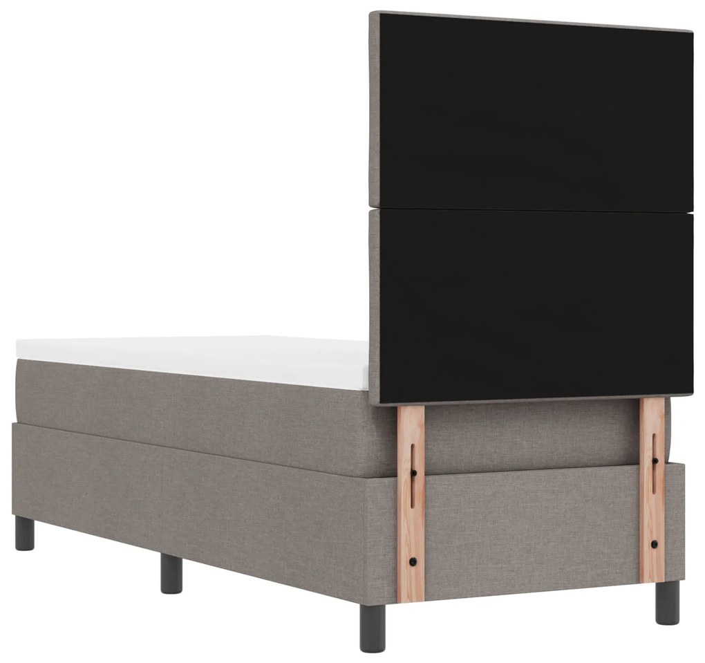 Cama Box Spring com Colchão Taupe 80x200 cm Tecido