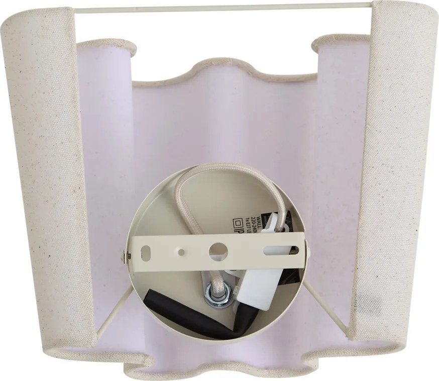 Candeeiro de Parede Japandi Bege com Linho 20cm - Oyster