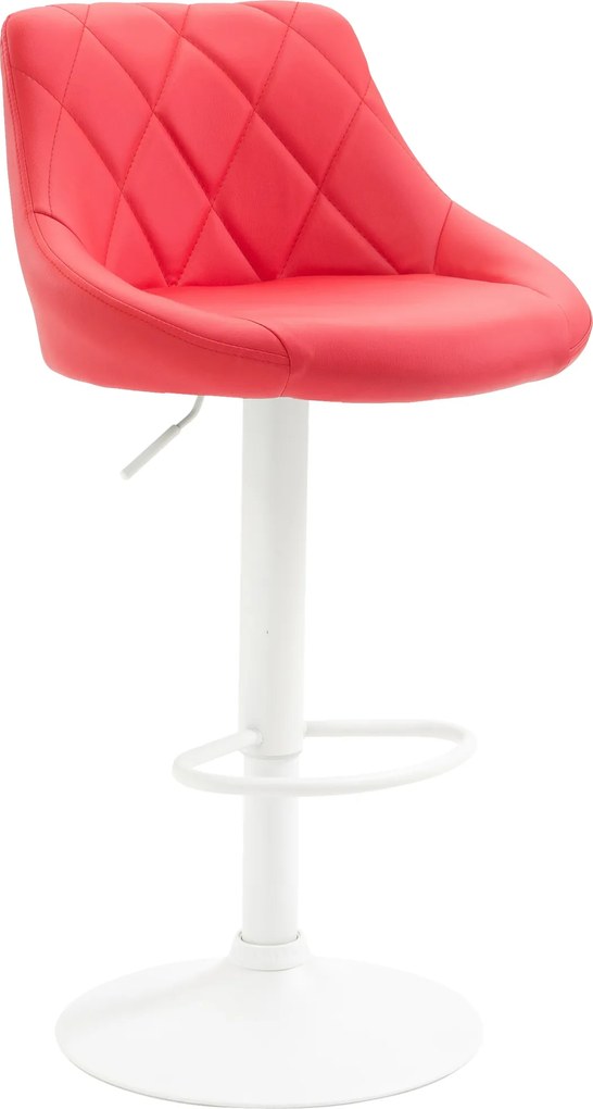 Banco de bar Lazio em couro sintético vermelho