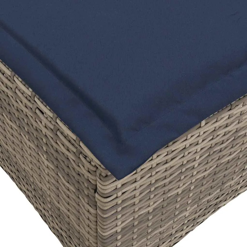 3 pcs conjunto sofás de jardim com almofadões em L vime PE